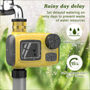 Smart Outdoor Watering Timer with Rain Delay & Manual Mode – Automatic Garden Irrigation Controller for Lawn, Patio, Pool and Vegetable Garden (Yellow)
