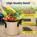 5-Pack 7-Gallon Fabric Grow Bags – Heavy-Duty Breathable Non-Woven Plant Pots with Handles for Vegetables, Herbs, Flowers (Camel)