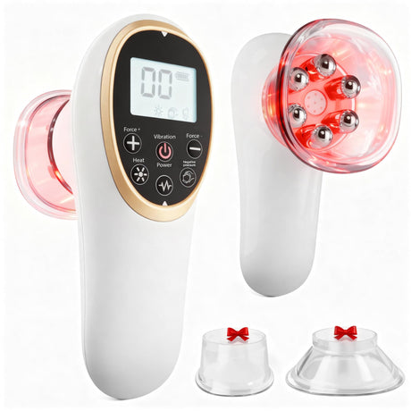 Modern Jingluo Beauty Massager – Electric Meridian Facial & Body Roller with Gentle Suction and Warmth, Multi-Speed Skincare Tool for Relaxing Rituals (White)