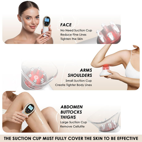 Modern Jingluo Beauty Massager – Electric Meridian Facial & Body Roller with Gentle Suction and Warmth, Multi-Speed Skincare Tool for Relaxing Rituals (White)