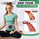 Inflatable Heating Massage Waist Belt with 3-Level Heat & Vibration – Cordless Back Support for Men and Women (Gray)