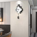 Modern Diamond Wall Clock – Creative 3D Design Silent Quartz Wall Clock for Living Room, Bedroom, Office, Home Decor, Battery Operated (Black-White)