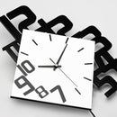 Modern Diamond Wall Clock – Creative 3D Design Silent Quartz Wall Clock for Living Room, Bedroom, Office, Home Decor, Battery Operated (Black-White)