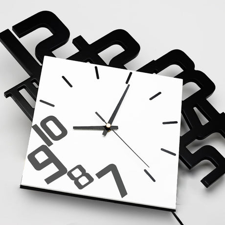 Modern Diamond Wall Clock – Creative 3D Design Silent Quartz Wall Clock for Living Room, Bedroom, Office, Home Decor, Battery Operated (Black-White)