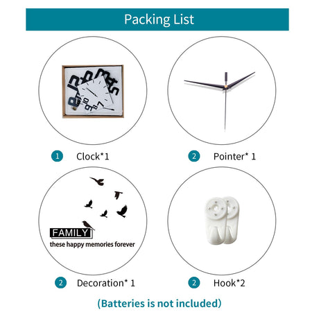 Modern Diamond Wall Clock – Creative 3D Design Silent Quartz Wall Clock for Living Room, Bedroom, Office, Home Decor, Battery Operated (Black-White)