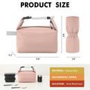 Foldable Lunch Bag – Reusable Insulated Cooler Tote with Waterproof Zipper, Leak-Proof Design, Lightweight & Compact, Ideal for Work, School, Picnic, Travel (Pink)