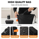 Foldable Lunch Bag – Reusable Insulated Cooler Tote with Waterproof Zipper, Leak-Proof Design, Lightweight & Compact, Ideal for Work, School, Picnic, Travel (Black)