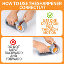 6-in-1 Rotary Knife Sharpener – Adjustable Multi-Function Sharpener for Knives, Scissors, Sushi & Bread Knives, Fast & Easy Sharpening Tool for Home Kitchen Use (Gray)