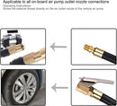 2PCS Tire Inflator Extension Hose with Quick Connect Chuck, Universal Air Pump Adapter for Car, Motorcycle, Bicycle, Heavy-Duty Nylon & Copper (Black)