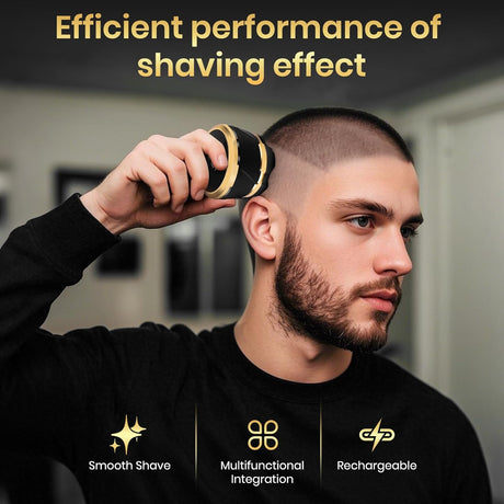 6D Magnetic Bald Shaver for Men – Cordless Rechargeable Electric Head Shaver with LED Display, IPX6 Waterproof, 3-Second Travel Lock, 6 Floating Heads, Includes Storage Bag & Cleaning Brush (Black)