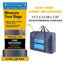 Compact Foldable Travel Duffel Bag – Lightweight Carry-On for Weekend Trips, Overnight & Gym Use (Blue) | Other Colors Available In-Store