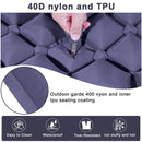 Double Camping Pad with Built-in Pillow: Foot Pump Inflatable Mattress for Tent/Backpacking – Ultralight, Foldable (Dark Blue)
