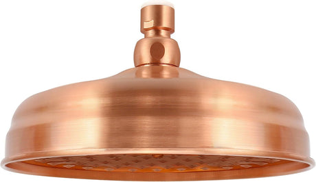 8-Inch Rainfall Shower Head, High-Pressure Antique Copper Showerhead with 360° Adjustable Ball Joint for Bathroom, Hotel, Gym (Antique Red)