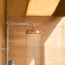 8-Inch Rainfall Shower Head, High-Pressure Antique Copper Showerhead with 360° Adjustable Ball Joint for Bathroom, Hotel, Gym (Antique Red)