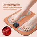 Smart Foot Massage Mat with 6 Modes & 15 Intensity Levels – Rechargeable Pulse Therapy Pad for Relaxation at Home, Office, or Travel (Orange)