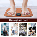 Smart Foot Massage Mat with 6 Modes & 15 Intensity Levels – Rechargeable Pulse Therapy Pad for Relaxation at Home, Office, or Travel (Orange)