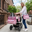 Newborn Diaper Bag Set with Changing Pad – 4-Piece Baby Organizer, Large Capacity Mom Backpack, Insulated Bottle Sleeve & Lunch Bag, Travel Diaper Bag for Moms (Red)