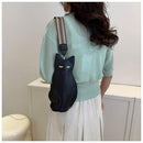 Cute 3D Cat Shape Crossbody Bag – Unisex PU Leather Shoulder Sling Backpack for Women & Men, Fashionable Mini Chest Bag, Trendy Accessory (Black-Puple)
