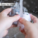 2 PCS Mini Cat Squishy Toy for Office & Classroom – Soft Silicone Stress Reliever to Calm Anxiety (Grey & White)