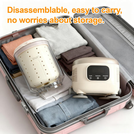 Portable Mini Washing Machine with Spin Dry & UV Sterilization – 3L Capacity, Wash, Rinse, Dehydrate, and Disinfect in One, Ideal for Underwear, Socks, Baby Clothes (White)