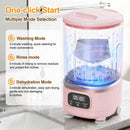 Portable Mini Washing Machine with Spin Dry & UV Sterilization – 3L Capacity, Wash, Rinse, Dehydrate, and Disinfect in One, Ideal for Underwear, Socks, Baby Clothes (Pink)