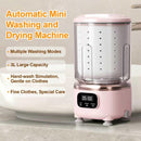 Portable Mini Washing Machine with Spin Dry & UV Sterilization – 3L Capacity, Wash, Rinse, Dehydrate, and Disinfect in One, Ideal for Underwear, Socks, Baby Clothes (Pink)