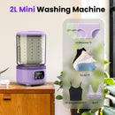 Portable Mini Washing Machine with Spin Dry & UV Sterilization – 3L Capacity, Wash, Rinse, Dehydrate, and Disinfect in One, Ideal for Underwear, Socks, Baby Clothes (Purple)