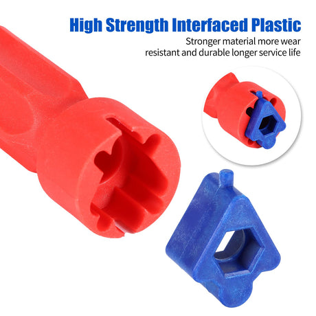 Universal Toilet Seat Installation Wrench – 10/13/17mm Adjustable Bathroom Repair Tool with Rotating Joint, Non-Slip Handle, Compact Design (Red)