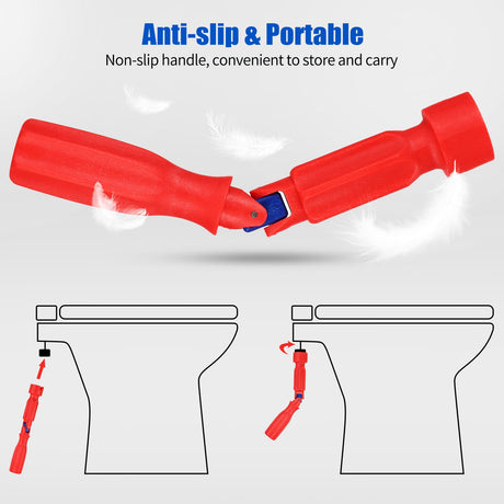 Universal Toilet Seat Installation Wrench – 10/13/17mm Adjustable Bathroom Repair Tool with Rotating Joint, Non-Slip Handle, Compact Design (Red)