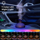 Portable USB Humidifier with 7-Color LED Night Light – Wood Grain Flower Design, Quiet Cool Mist Diffuser for Home, Office & Car (DarkWood)