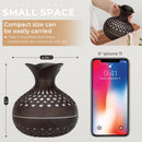 Portable USB Humidifier with 7-Color LED Night Light – Wood Grain Flower Design, Quiet Cool Mist Diffuser for Home, Office & Car (Lightwood)