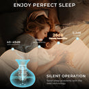 Portable USB Humidifier with 7-Color LED Night Light – Wood Grain Flower Design, Quiet Cool Mist Diffuser for Home, Office & Car (Lightwood)