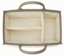 Large Baby Diaper Caddy Organizer – Stylish Storage Basket for Nursery, Changing Table & Travel – Portable Urn for Diapers, Wipes, Toys & Essentials (Brown)