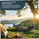 Outdoor Nylon Hammock with Tree Straps – Portable Mesh Hanging Bed for Camping, Beach, Garden, Lightweight & Durable Swing Chair (Black)