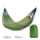 Outdoor Nylon Hammock with Tree Straps – Portable Mesh Hanging Bed for Camping, Beach, Garden, Lightweight & Durable Swing Chair (Green)