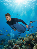 Men's 3mm Full Wetsuit for Surfing Diving & Cold Water Swimming – Front-Zip Neoprene Suit with UV Protection and Flexible Fit(Blue,M)  | Other Colors Available in Store