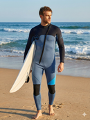 Men's 3mm Full Wetsuit for Surfing Diving & Cold Water Swimming – Front-Zip Neoprene Suit with UV Protection and Flexible Fit(Blue,M)  | Other Colors Available in Store