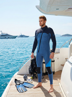 Men's 3mm Full Wetsuit for Surfing Diving & Cold Water Swimming – Front-Zip Neoprene Suit with UV Protection and Flexible Fit(Purple,L)  | Other Colors Available in Store