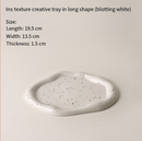 Speckled White Ceramic Tray Set (Round+Long+Irregular) – Jewelry Organizer & Fruit Dish for Home Decor | Other Styles Available in Store
