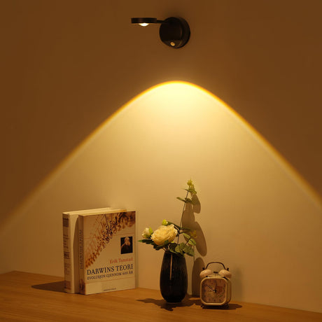 Rechargeable LED Wall Spotlight for Art – Wireless Motion Sensor Picture Light with Remote, 3 Color Temperatures, Dimmable & Adjustable Head, No Wiring Needed (Black)