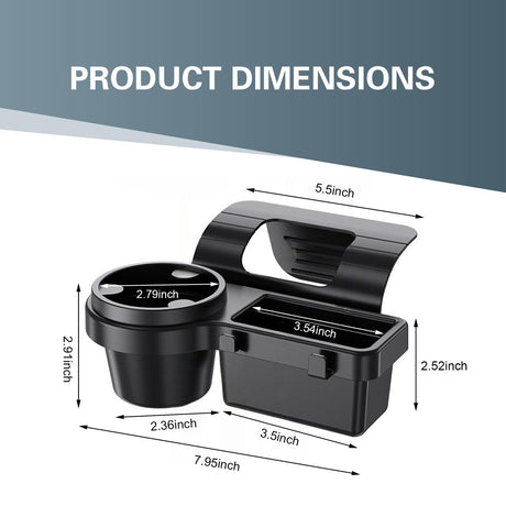 Universal Car Window Organizer with Cup Holder and Phone Tray – 4-in-1 Door Side Storage Box for Drinks, Keys, and Gadgets (Black)