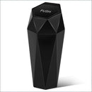 Push-Top Car Trash Can – Compact 600mL Auto-Close Garbage Bin for Cup Holder, Door Pocket & Desk, Waterproof, Leakproof, Sleek Geometric Design (Black)