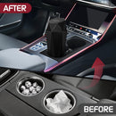 Push-Top Car Trash Can – Compact 600mL Auto-Close Garbage Bin for Cup Holder, Door Pocket & Desk, Waterproof, Leakproof, Sleek Geometric Design (Black)