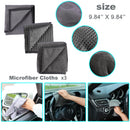 Multi-Use Car Cleaning Kit – 9-Piece Auto Detailing Set with Wash Mitt, Wheel Brush, Microfiber Cloths, Sponge, Applicator Pads, Storage Bag (Gray)