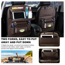 Car Back Seat Organizer with Foldable Table Tray – Universal Rear Seat Storage Bag, Multi-Pocket Holder for Tablet, Drinks & Essentials (Coffee)