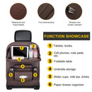 Car Back Seat Organizer with Foldable Table Tray – Universal Rear Seat Storage Bag, Multi-Pocket Holder for Tablet, Drinks & Essentials (Coffee)
