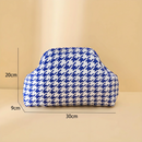 Houndstooth Knit Cloud Bag: Commute & Daily Handbag, Portable Storage Clutch (Blue) | Other Colors Available in Store
