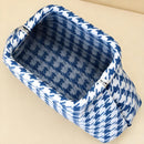 Houndstooth Knit Cloud Bag: Commute & Daily Handbag, Portable Storage Clutch (Blue) | Other Colors Available in Store