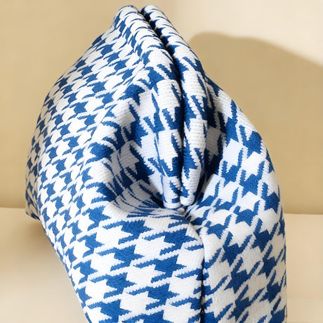 Houndstooth Knit Cloud Bag: Commute & Daily Handbag, Portable Storage Clutch (Blue) | Other Colors Available in Store