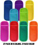 Reusable Neoprene Popsicle Sleeves for Summer Parties, Pool Days & Outdoor Events – 27-Pack in 9 Vibrant Colors (Multicolor)